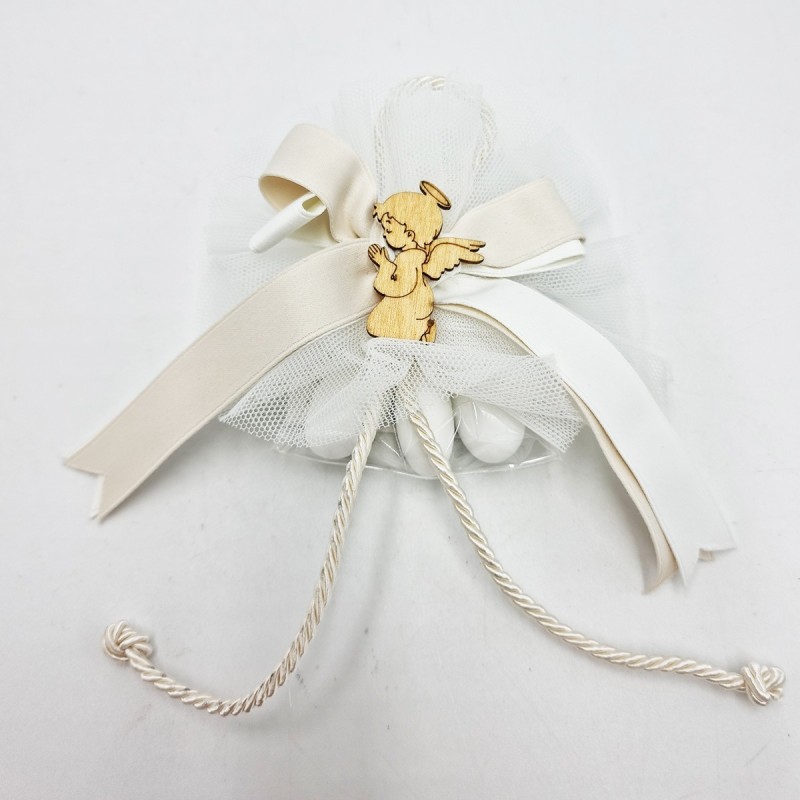 Coccarda in Tulle Panna: Eleganza per le tue Bomboniere Coccarda in Tulle Panna: Eleganza per le tue Bomboniere