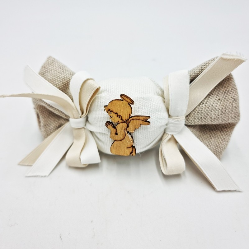 Caramella in Piquet Beige: Bomboniere Eleganti e Personalizzate Caramella in Piquet Beige: Bomboniere Eleganti e Personalizzate