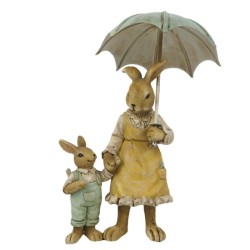 Mamma Coniglietta con Figlia ed Ombrello