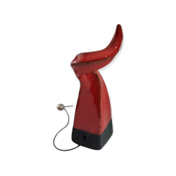 Corno Rosso Lucido Base Ghisa 13cm