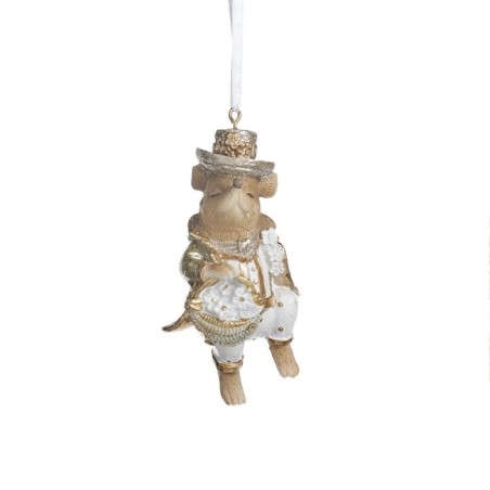 Topino con Mazzo di Fiori 9cm