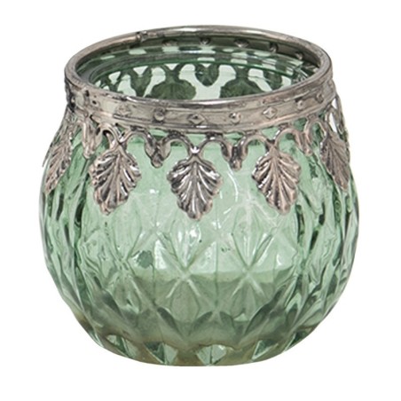Portacandele in Vetro Verde e Marrone - Arredo Elegante