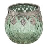 Portacandele in Vetro Verde e Marrone - Arredo Elegante
