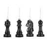 Set 4 Scacchi Neri in Vetro 10CM - Arredo Elegante e Regalo Unico
