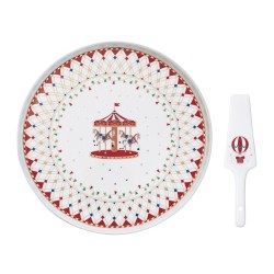 Piatto torta Ø 32 cm con paletta: eleganza natalizia