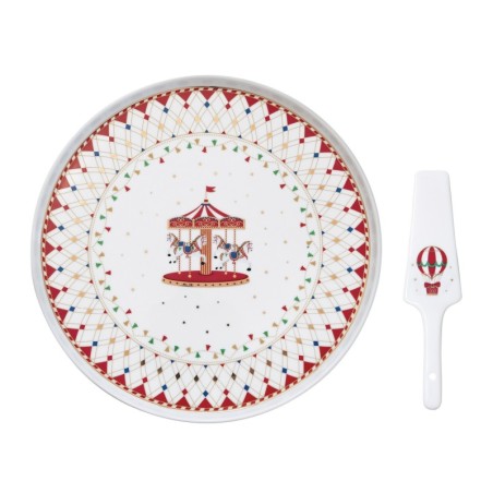 Piatto torta Ø 32 cm con paletta: eleganza natalizia