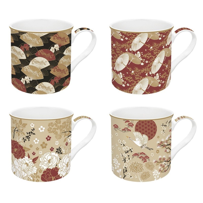 Set 4 Mug KIMONO in Porcellana - Arredo e Idee Regalo