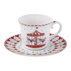 Tazza da tè con piattino 200 ml: eleganza natalizia