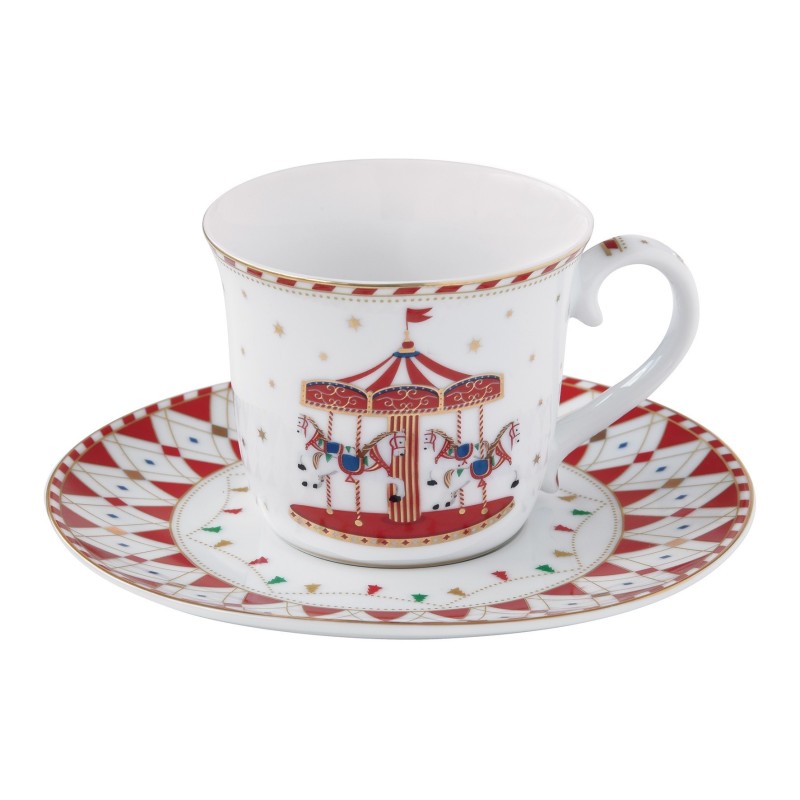 Tazza da tè con piattino 200 ml: eleganza natalizia