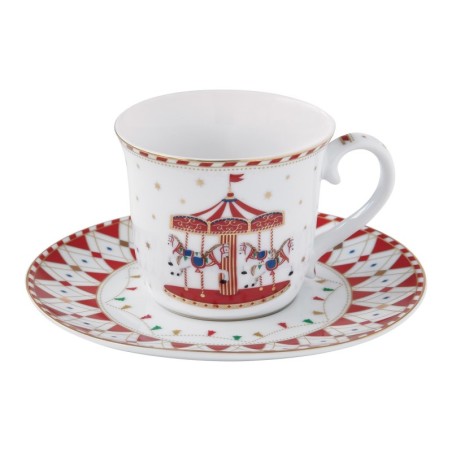Tazza da tè con piattino 200 ml: eleganza natalizia