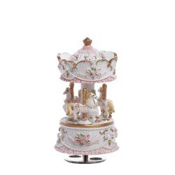 Carillon Carosello FEST Rosa 15cm - Bomboniere Uniche