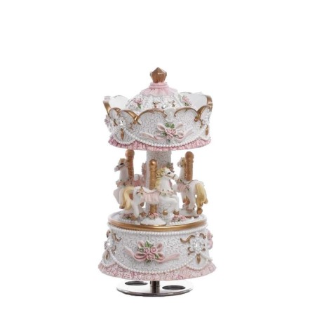 Carillon Carosello FEST Rosa 15cm - Bomboniere Uniche