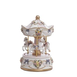 Carillon Carosello Joel Rosa 15,5cm - Bomboniere Uniche