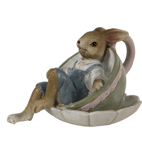 Coniglio relax in tazzina 11x8x7cm