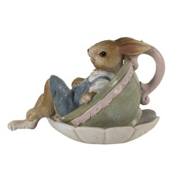 Coniglio relax in tazzina 11x8x7cm