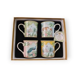 Set 4 Mug 300ml Paradise Sauvage - Arredo Elegante e Regalo