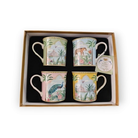 Set 4 Mug 300ml Paradise Sauvage - Arredo Elegante e Regalo
