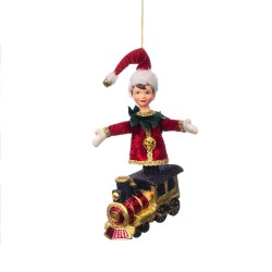 Elfo su Trenino 18cm