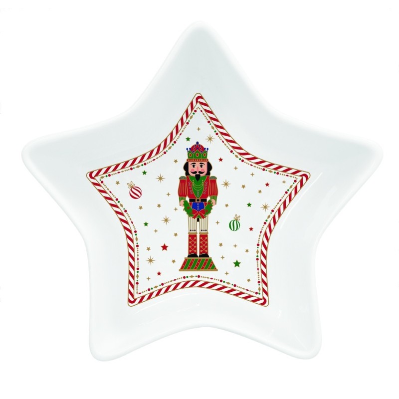 Ciotola a stella Ø 15 h 5 cm in porc.in color 
box NUTCRACKER TWIST